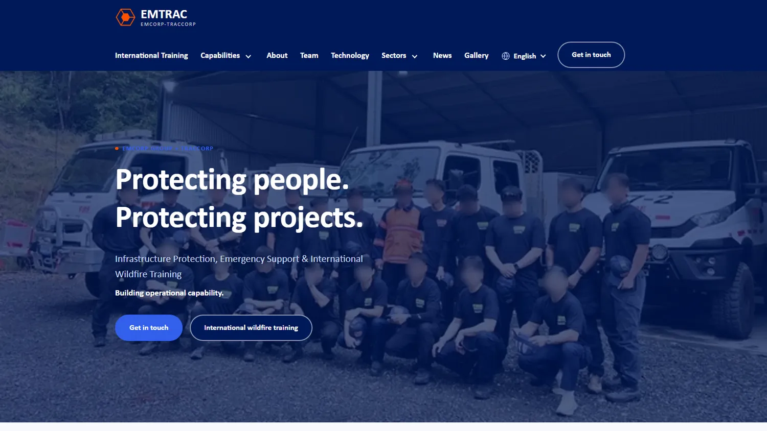 EMTRAC infrastructure protection and wildfire training website