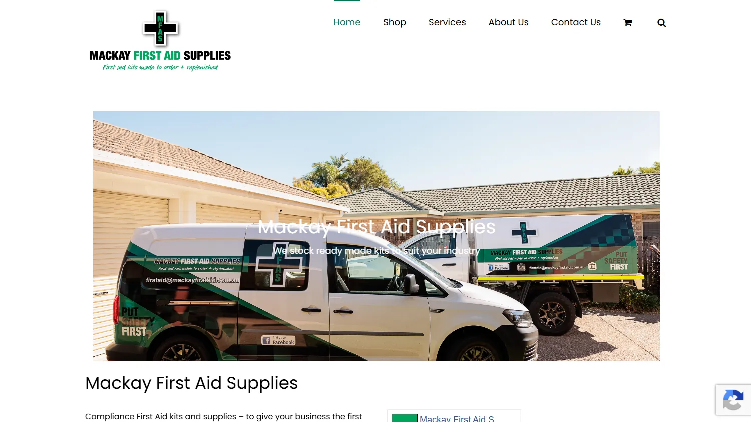 Mackay First Aid Supplies website